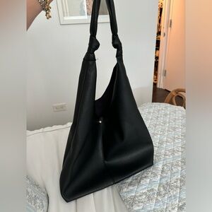 Anthropologie black love knot slouchy bag